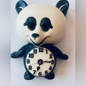 Spartus Panda Novelty Clock EYE AND CLOCK HAND MECHANISMS NOT WORKING PARTS ONLY